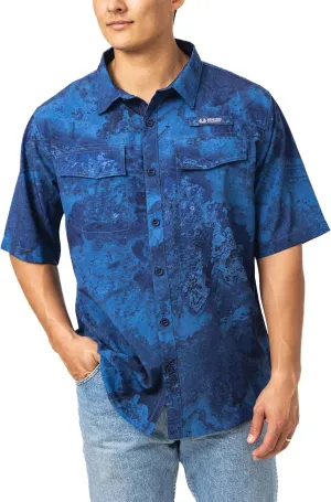 Realtree Men's Short Sleeve Performance Tech Vented UPF 50  Sun Protection Fishing Shirts