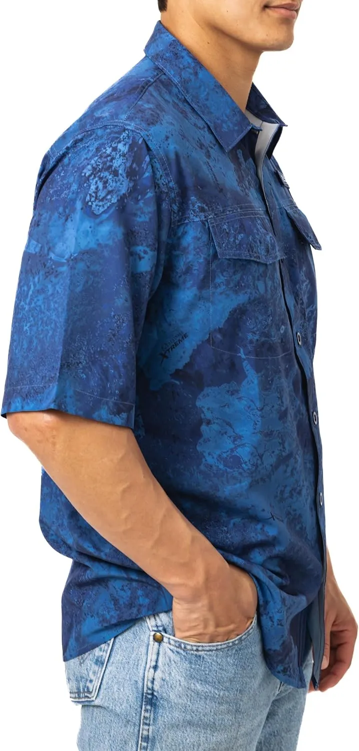 Realtree Men's Short Sleeve Performance Tech Vented UPF 50  Sun Protection Fishing Shirts