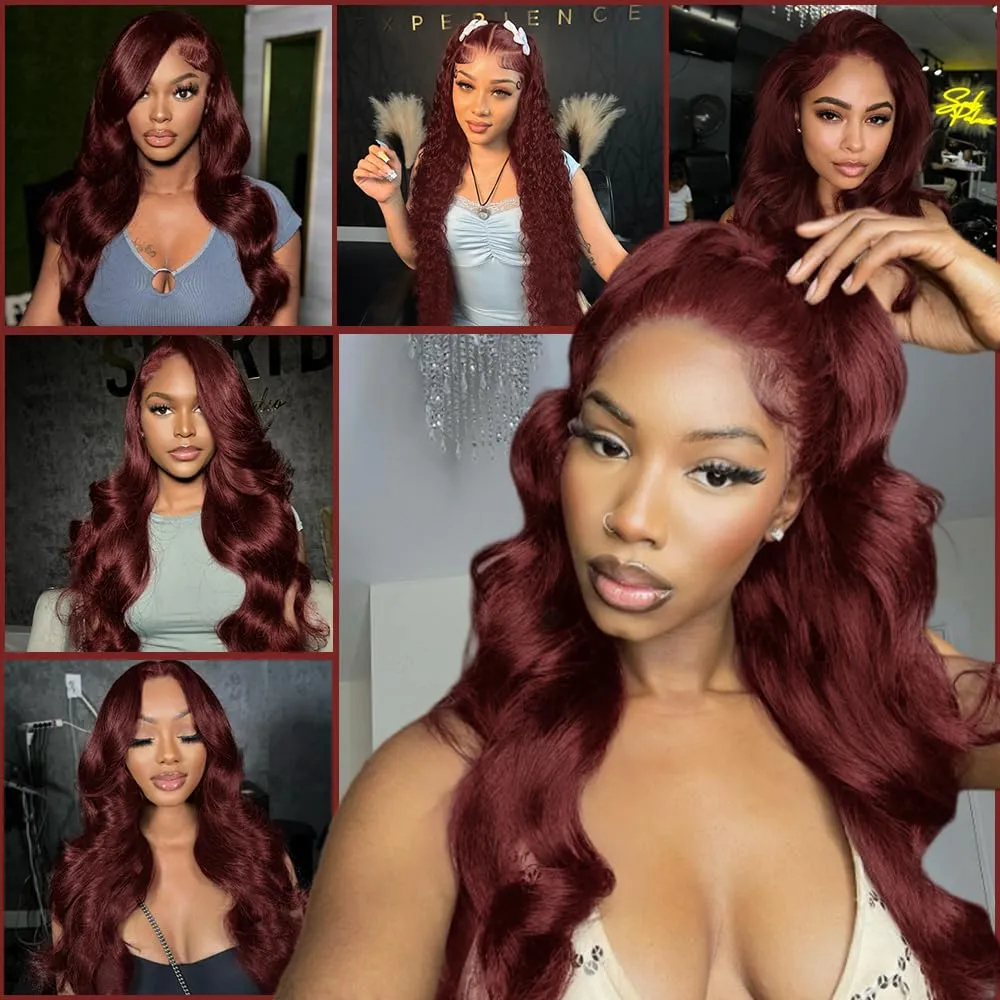 Reddish Brown Lace Front Wigs Human Hair Pre Plucked 200% Density 13x4 Body Wave Lace Frontal Wigs Human Hair with Baby Hair 26Inch