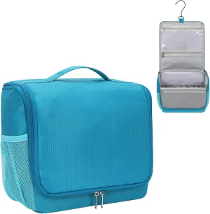 Relavel Toiletry Bag for Men, Hanging Travel Makeup Bag for Women, Waterproof Large Cosmetic Organizer Multiple Compartments for Accessories, Full Sized Toiletries, Dopp Kit Shaving Bag (Blue, Medium)