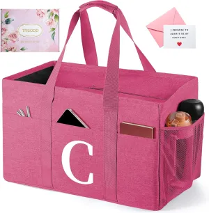 Reusable Grocery Bags Foldable 10 Gallon Extra Large Utility Tote Bag with Zipper Top and Handle Birthday Gifts for Women Mothers Day Gifts for Mom Grandma