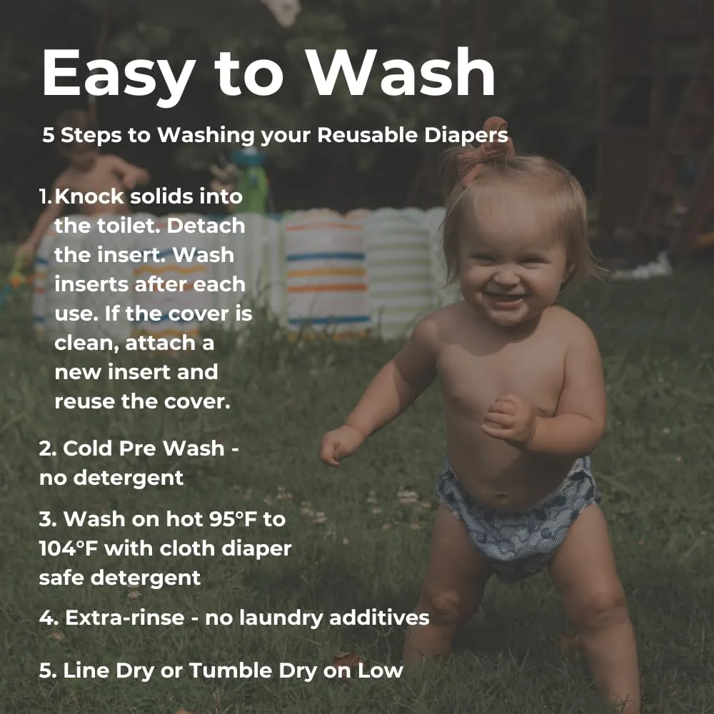 Reusable Swim Diapers and Wet Bag - One Size Fully Adjustable - Harlow Swim 3 Pack with Wet Bag by Nora's Nursery