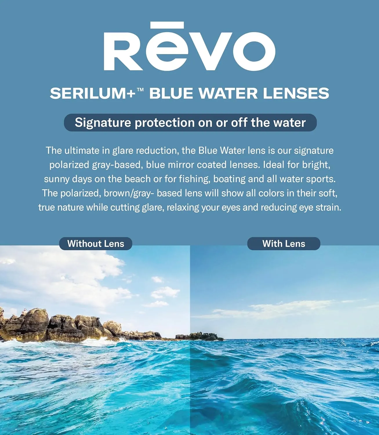 Revo Vertex Polarized Sunglasses | Lightweight Wraparound Profile | Sporty Rectangle Frame