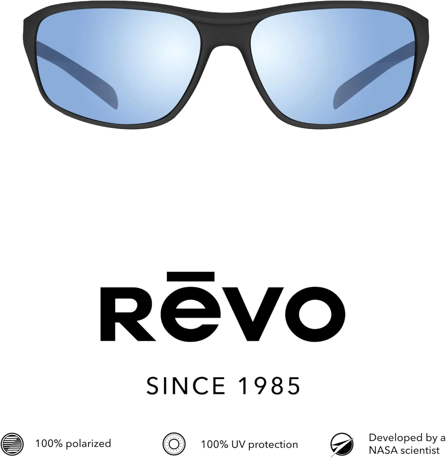 Revo Vertex Polarized Sunglasses | Lightweight Wraparound Profile | Sporty Rectangle Frame