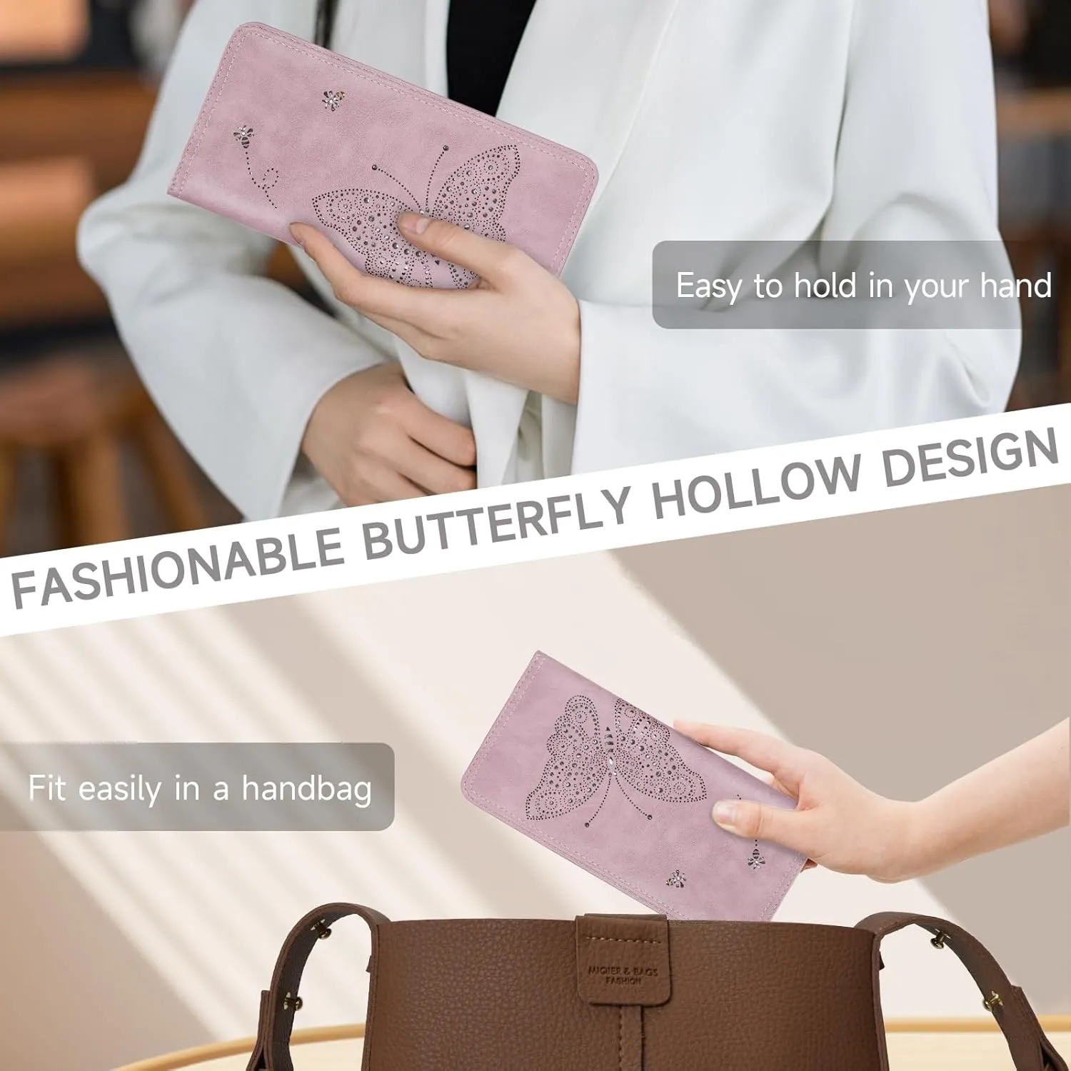 RFID Wallet Women Ultra Slim Thin Womens Wallet Compact Clutch Long Ladies Wallet for Women PURPLE