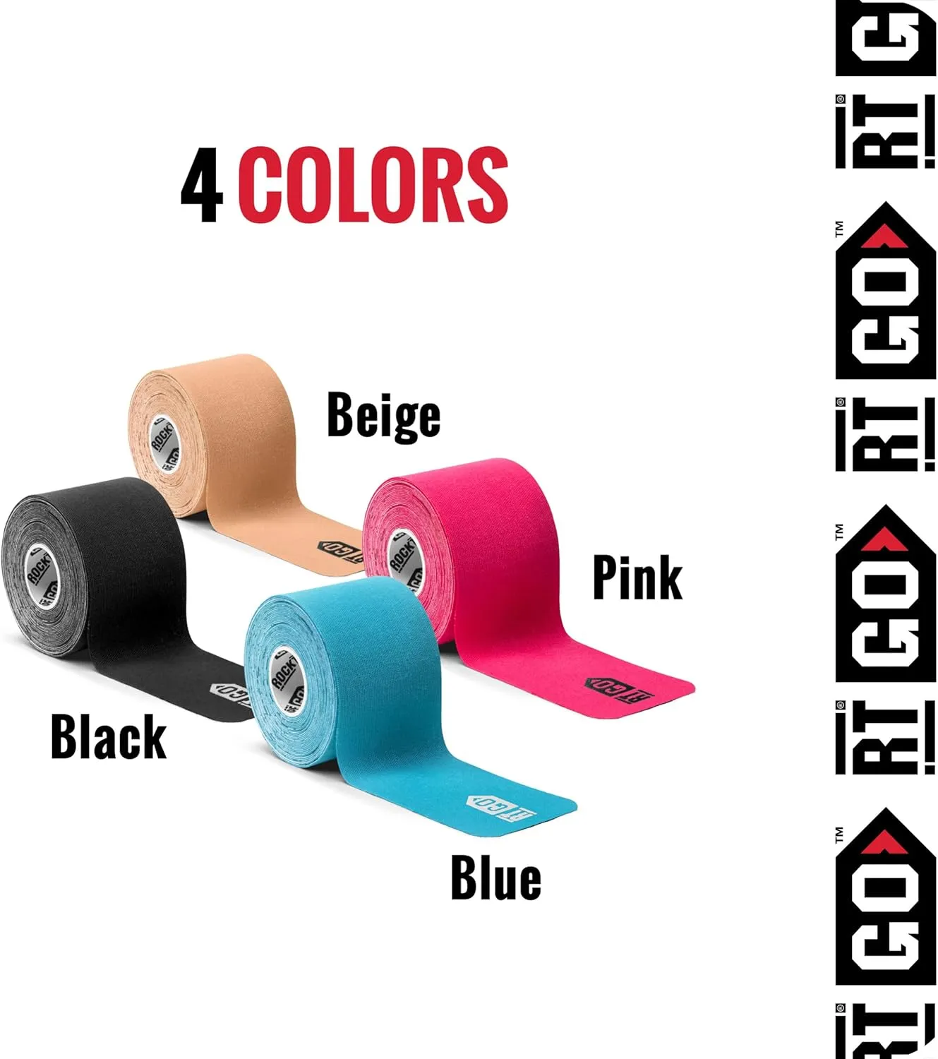 RockTape Go Gentle Adhesive Pre-Cut Kinesiology Tape (Beige)