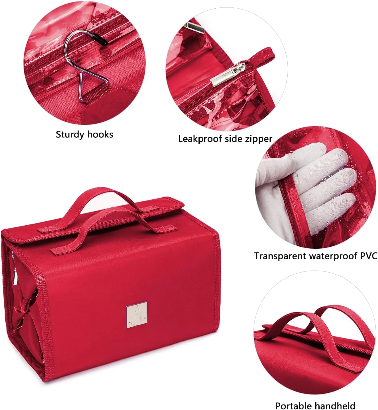 Roll Up Makeup Bag, Travel Toiletry Bag for Women with 4 Clear TSA Approved Pouches, Hanging Travel Organizer, Folding Cosmetic Bag for Men and Women