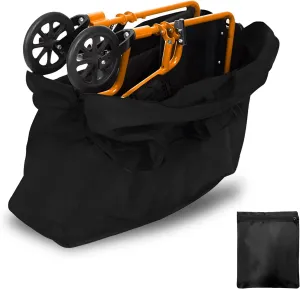 Rollator Travel Bag 600D Waterproof Wheelchair Carry & Travel Bag for Rollator Walkers & Transport Chairs Folding Walker Accessories Portable Walker Bags 35" L x 9.5" W x 26" H Black