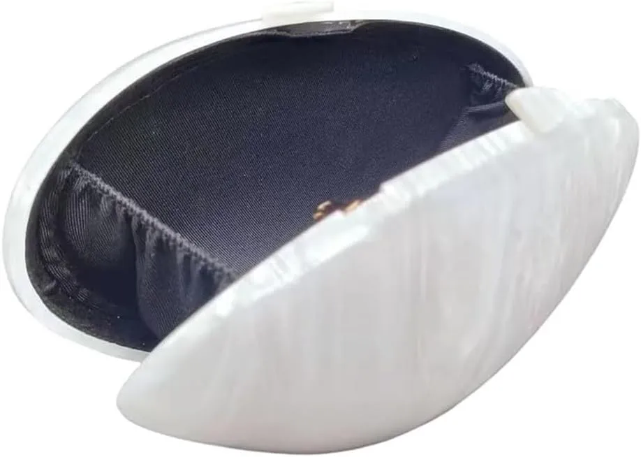 RomanticDesign Women Acrylic Evening Clutch Purse Glitter Oval Marble Handbag Crossbody Bag for Wedding Party Cocktail
