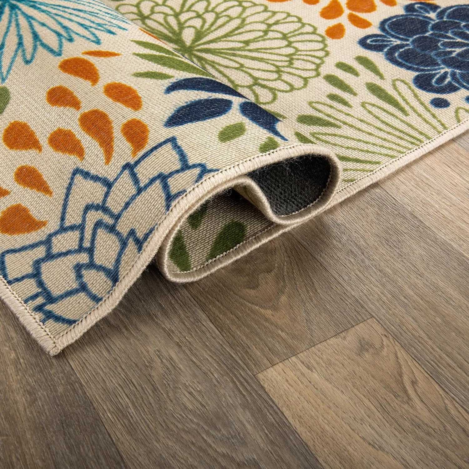 Rugshop Lipari Modern Floral Circles Non-Shedding Outdoor Rugs for Deck,Patio,Backyard Indoor/Outdoor Runner Rug 2' x 7' Multi