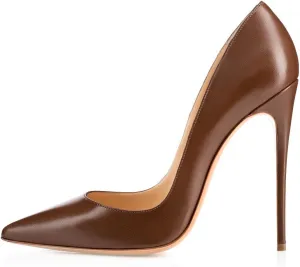 SAMMITOP Women's Pointed Toe High Heel Pumps 10cm Classic Stiletto Suede Shoes