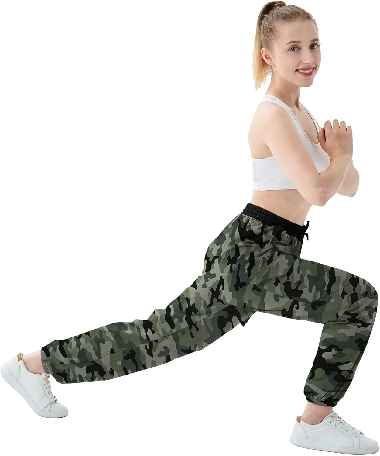 SANGTREE Girls & Women's Waterproof Outdoor Casual Cargo Jogger Pants