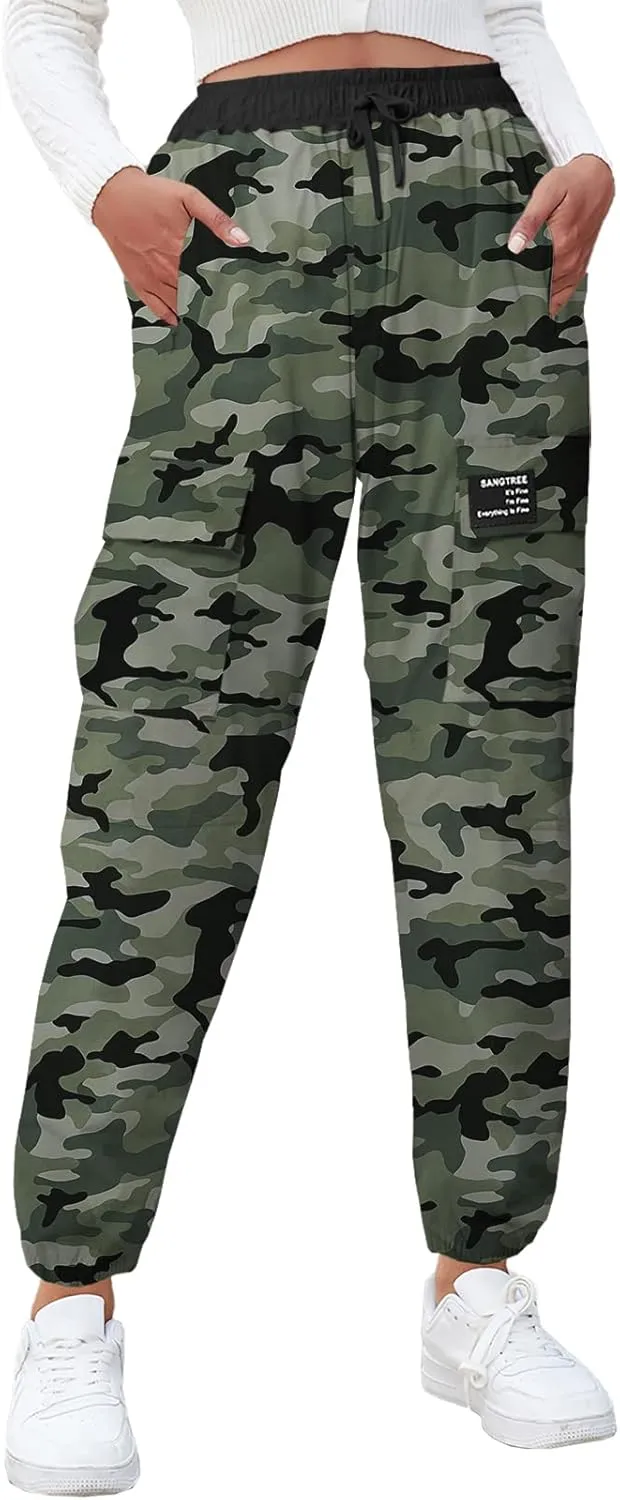 SANGTREE Girls & Women's Waterproof Outdoor Casual Cargo Jogger Pants