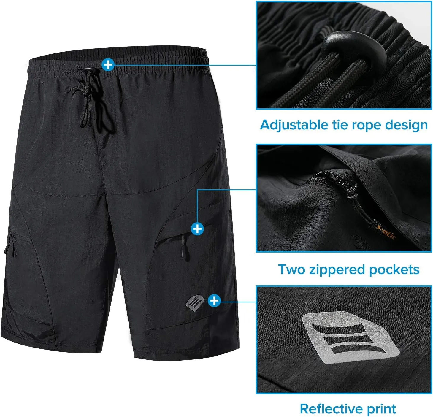 Santic Men's 3D Padded Mountain Bike Shorts Lightweight Cycling MTB Shorts