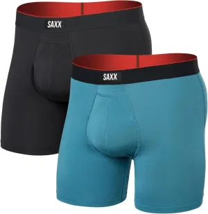 SAXX Underwear Co. Men's Underwear with Pouch Multi Sport Mesh Boxer Brief Fly 2Pk