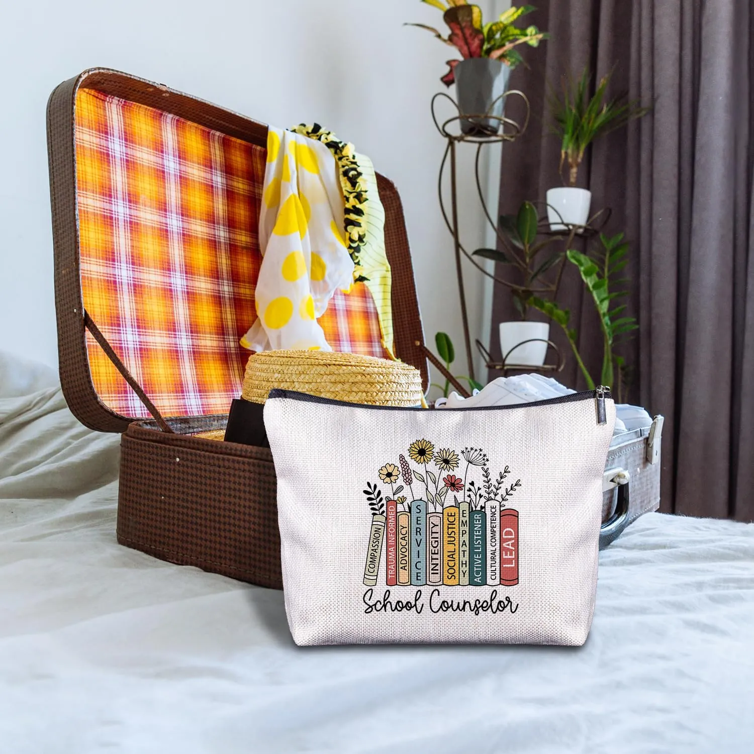 School Counselor Gifts Makeup Bag for Women - Guidance Counselor Appreciation Gifts, School Counseling Therapist Teacher Gifts, Psychiatrist Counselor Zipper Cosmetic Bag