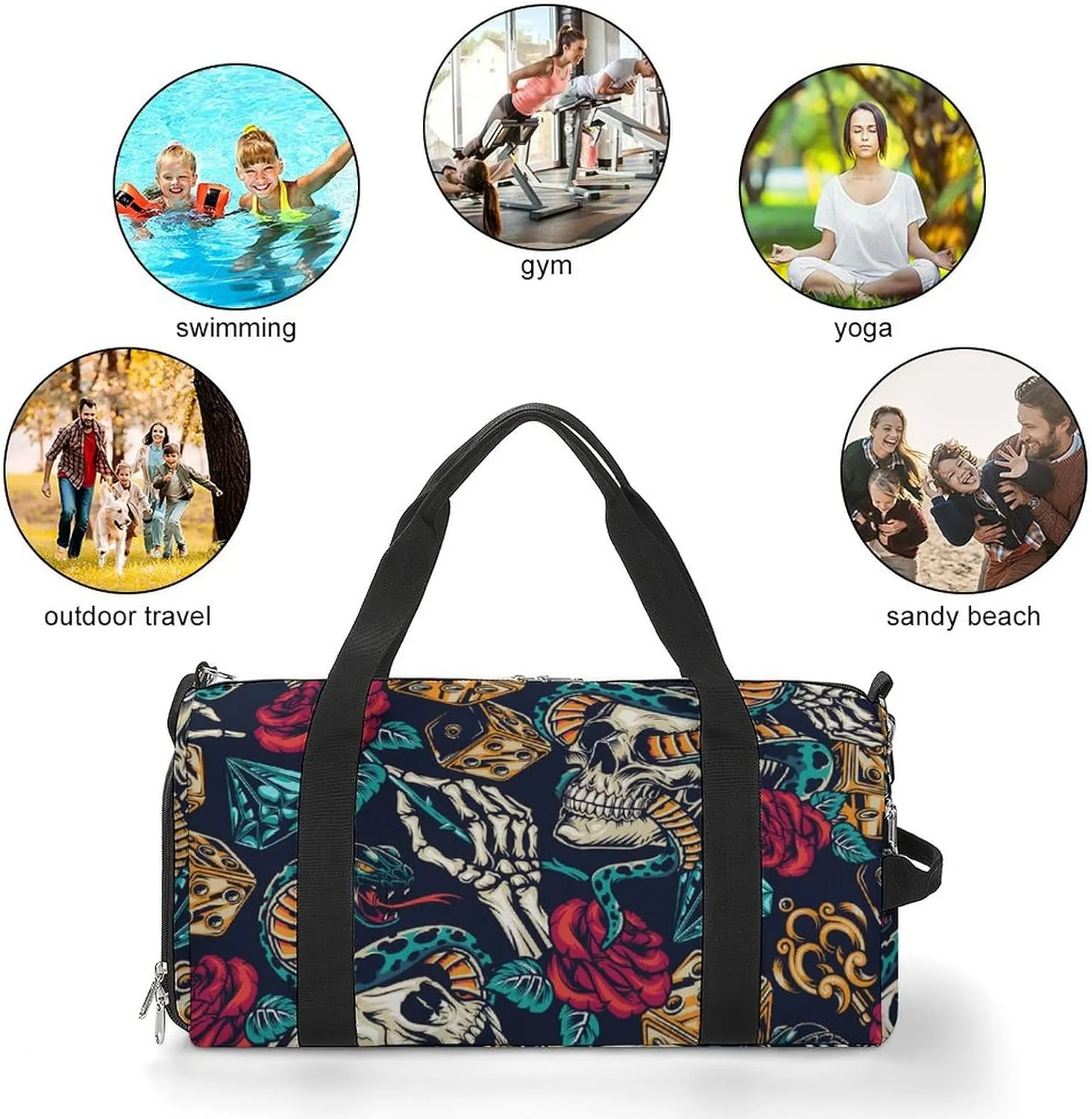 Scissors Magazine Bow Button Sewing Fitness Bag with Large Capacity Backpack And Waterproof Bag