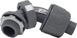 Sealproof 1/2 Inch 10 Pack Nonmetallic Liquid-Tight Multi-Angle Swivel Conduit Connector, UL Listed, 1/2" Dia