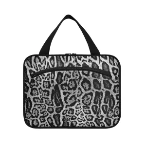 seamless Leopard Skin Giraffe Skin Animal Texture 1 PC Hanging Travel Wash bag with Handles, Portable Makeup Organizer Brush Storage Case Portable Travel Cosmetic with Hook M