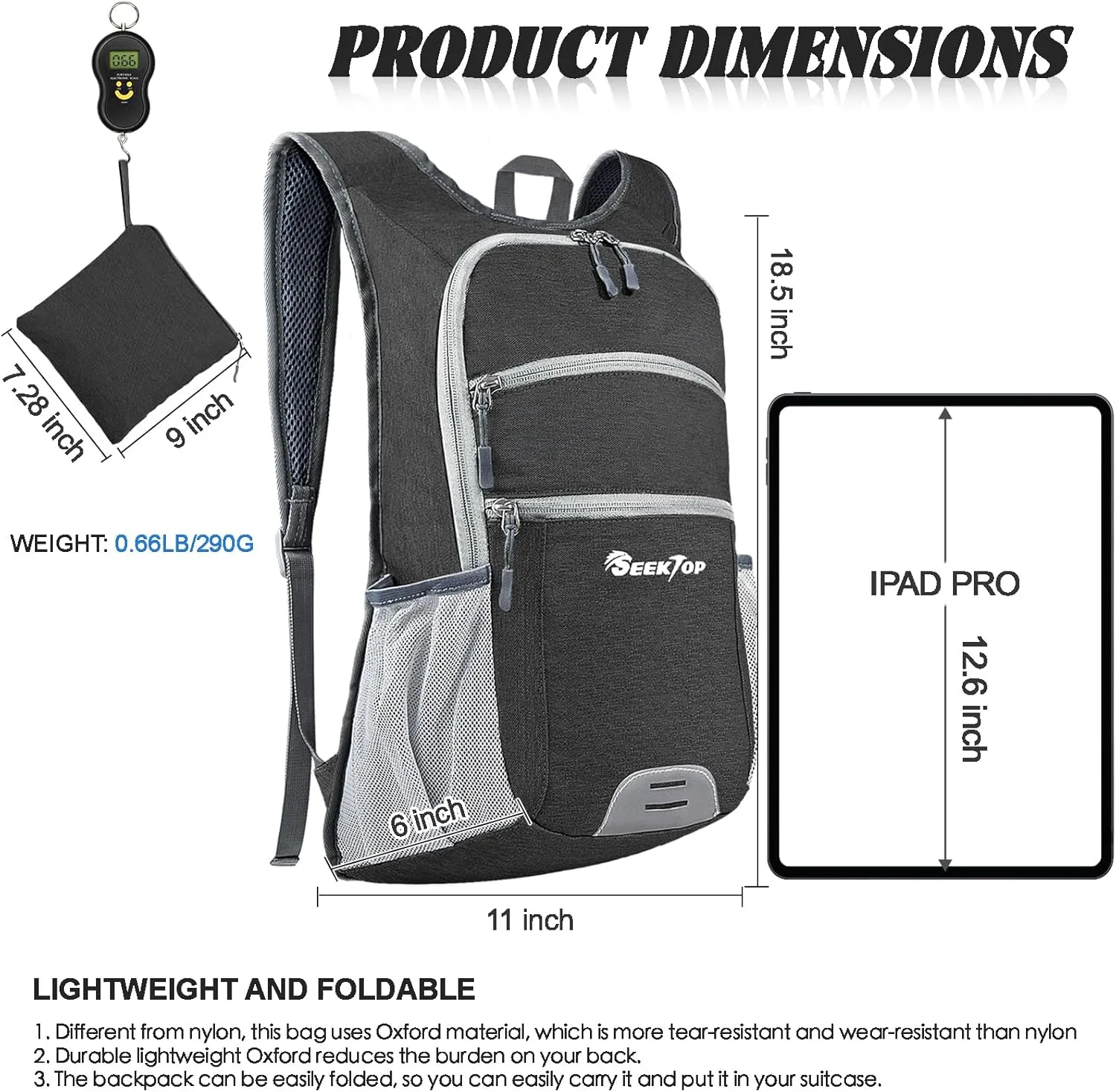Seektop 20L Hiking Backpack Ultra Lightweight Waterproof Travel Backpack Packable Small Outdoor Bag Foldable Day Pack for Women Men