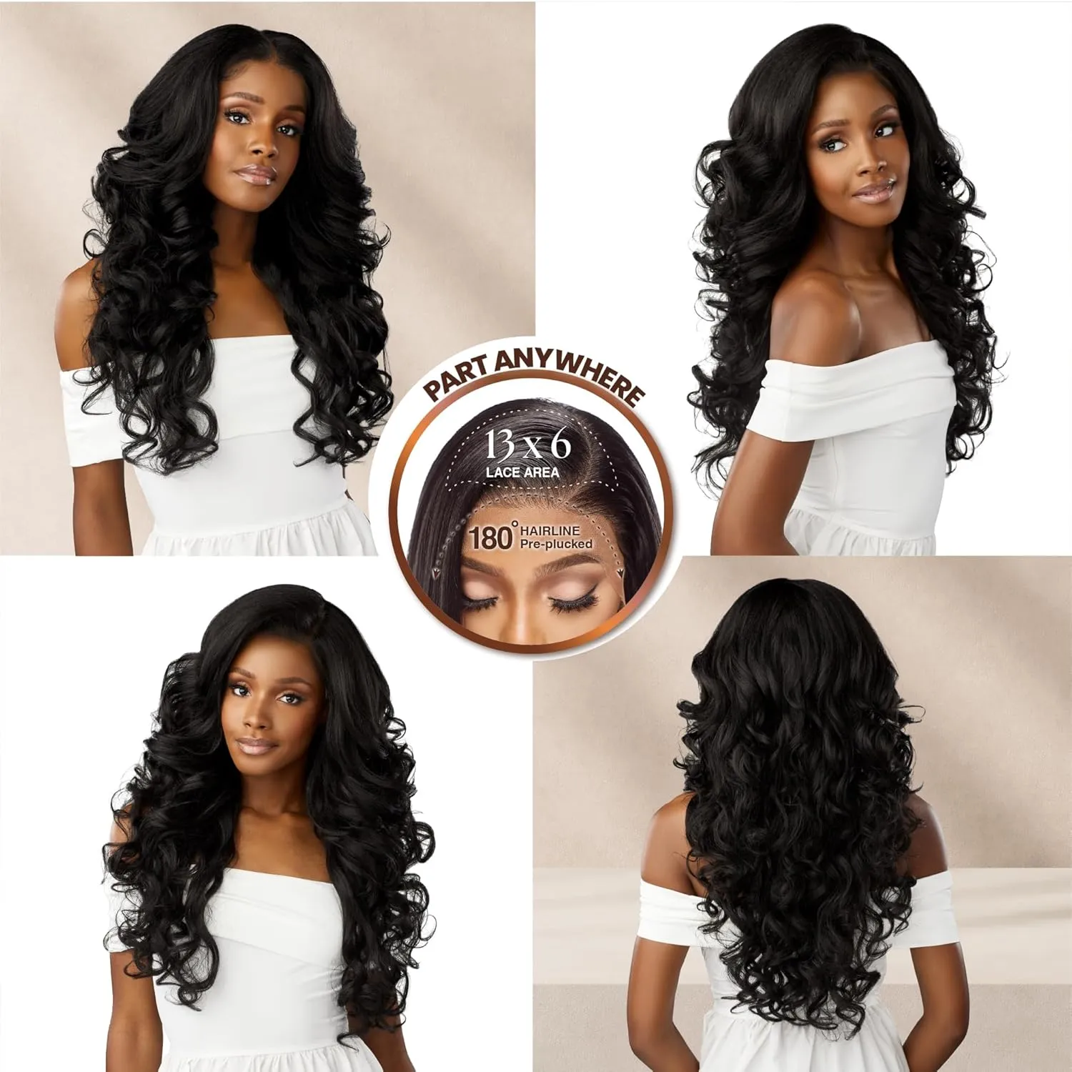 Sensationnel Bare Lace 13X6 Wigs - Unit 15 Lacefrontal Glueless Synthetic 180 Degree Preplucked Hairline (2 DARKBROWN)