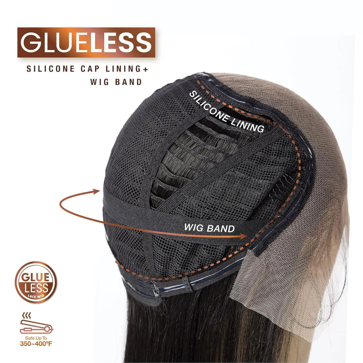 Sensationnel Bare Lace 13X6 Wigs - Unit 2 Lacefrontal Glueless Synthetic 180 Degree Preplucked Hairline (SH/CHESTNUT)