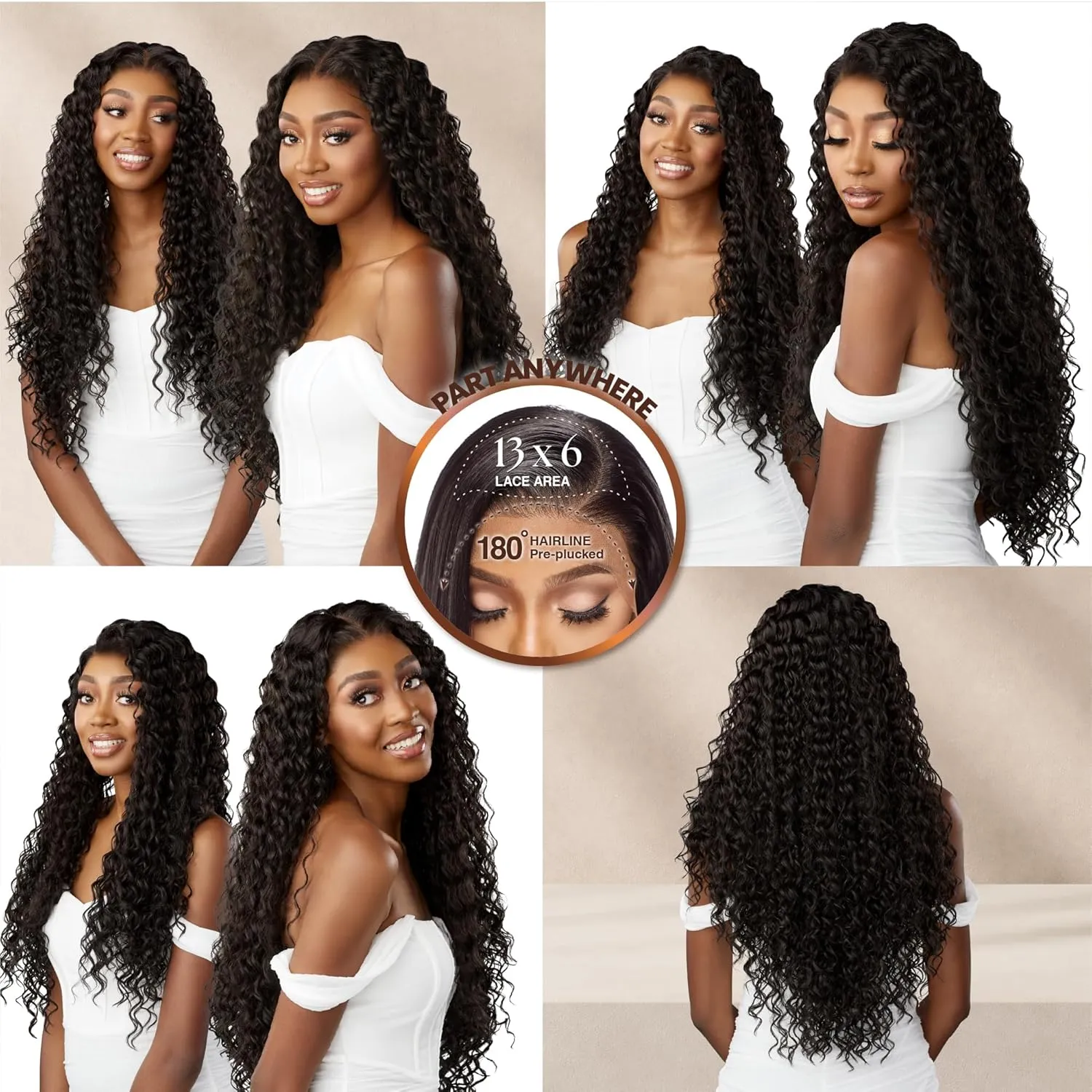 Sensationnel Bare Lace 13X6 Wigs - Unit 5 Lacefrontal Glueless Synthetic 180 Degree Preplucked Hairline (BALAYAGECHOCOLATE)