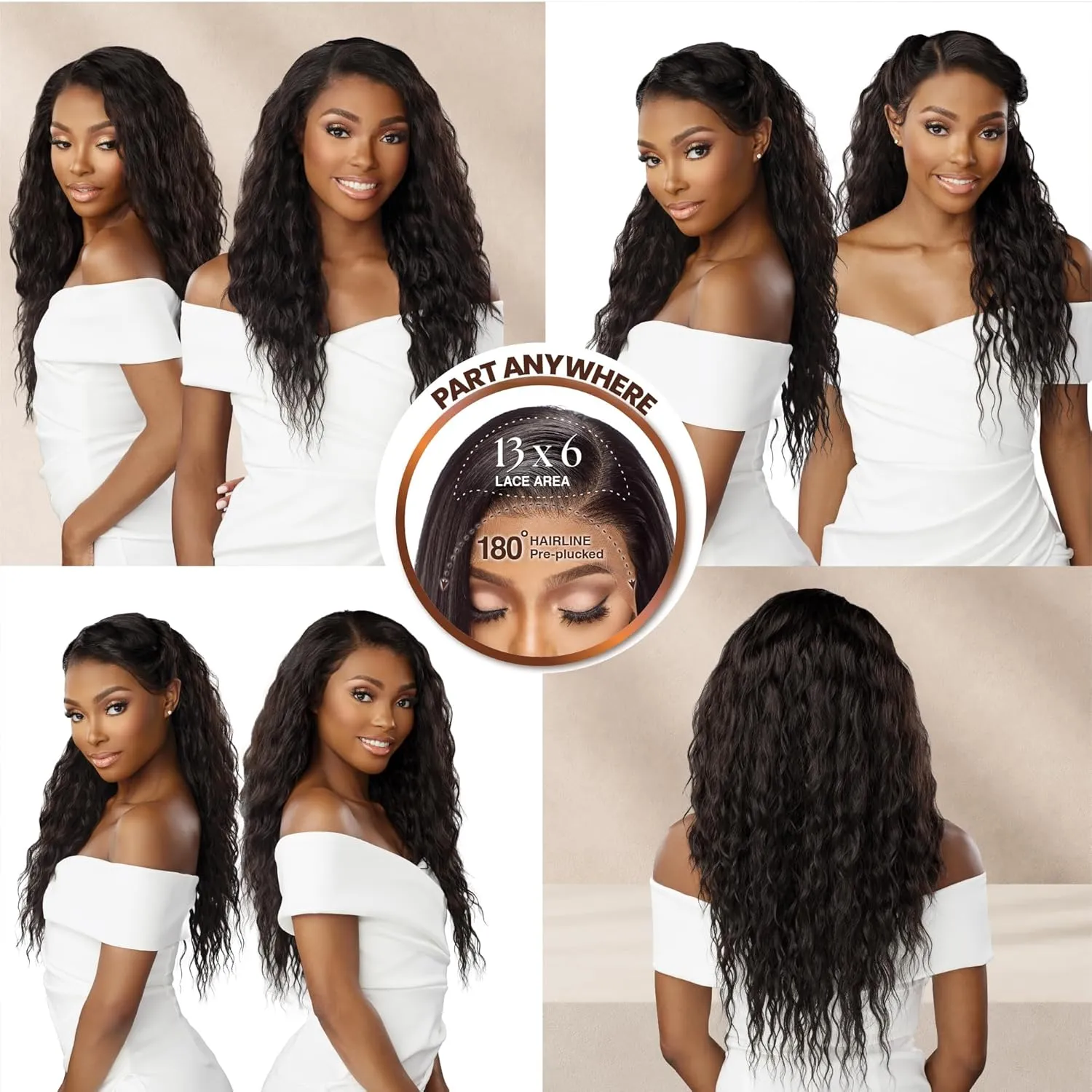 Sensationnel Bare Lace 13X6 Wigs - Unit 6 Lacefrontal Glueless Synthetic 180 Degree Preplucked Hairline (BALAYAGEASHBLONDE)