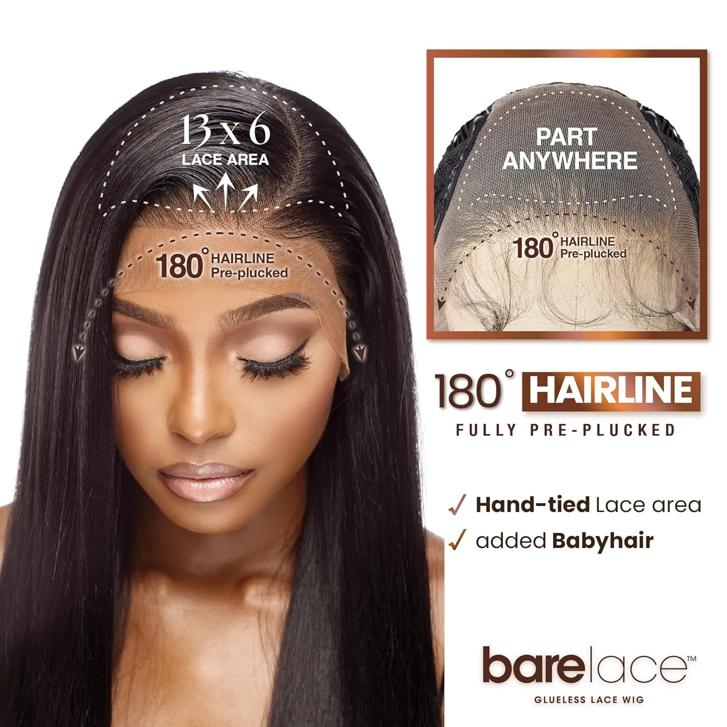 Sensationnel Bare Lace 13X6 Wigs - Unit 6 Lacefrontal Glueless Synthetic 180 Degree Preplucked Hairline (BALAYAGEASHBLONDE)