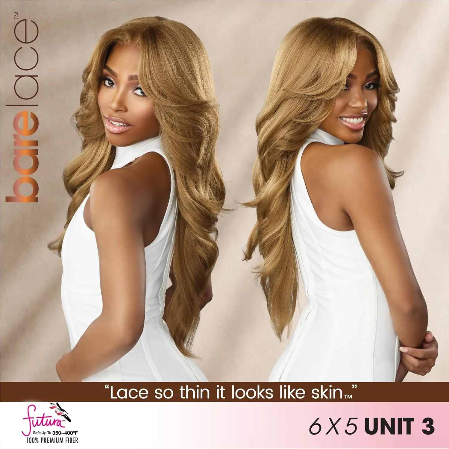 Sensationnel Bare Lace 6X5 Lacewig - Unit 3 Lacefrontal Glueless Synthetic 180 Degree Preplucked Hairline (1B OFFBLACK)
