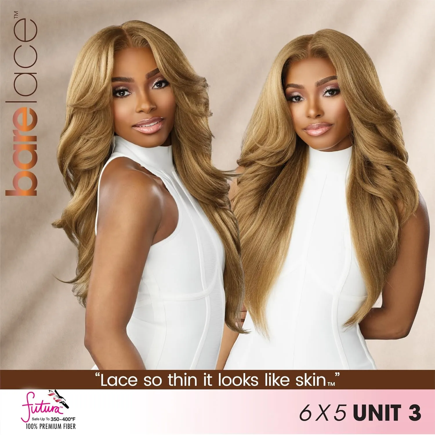Sensationnel Bare Lace 6X5 Lacewig - Unit 3 Lacefrontal Glueless Synthetic 180 Degree Preplucked Hairline (1B OFFBLACK)