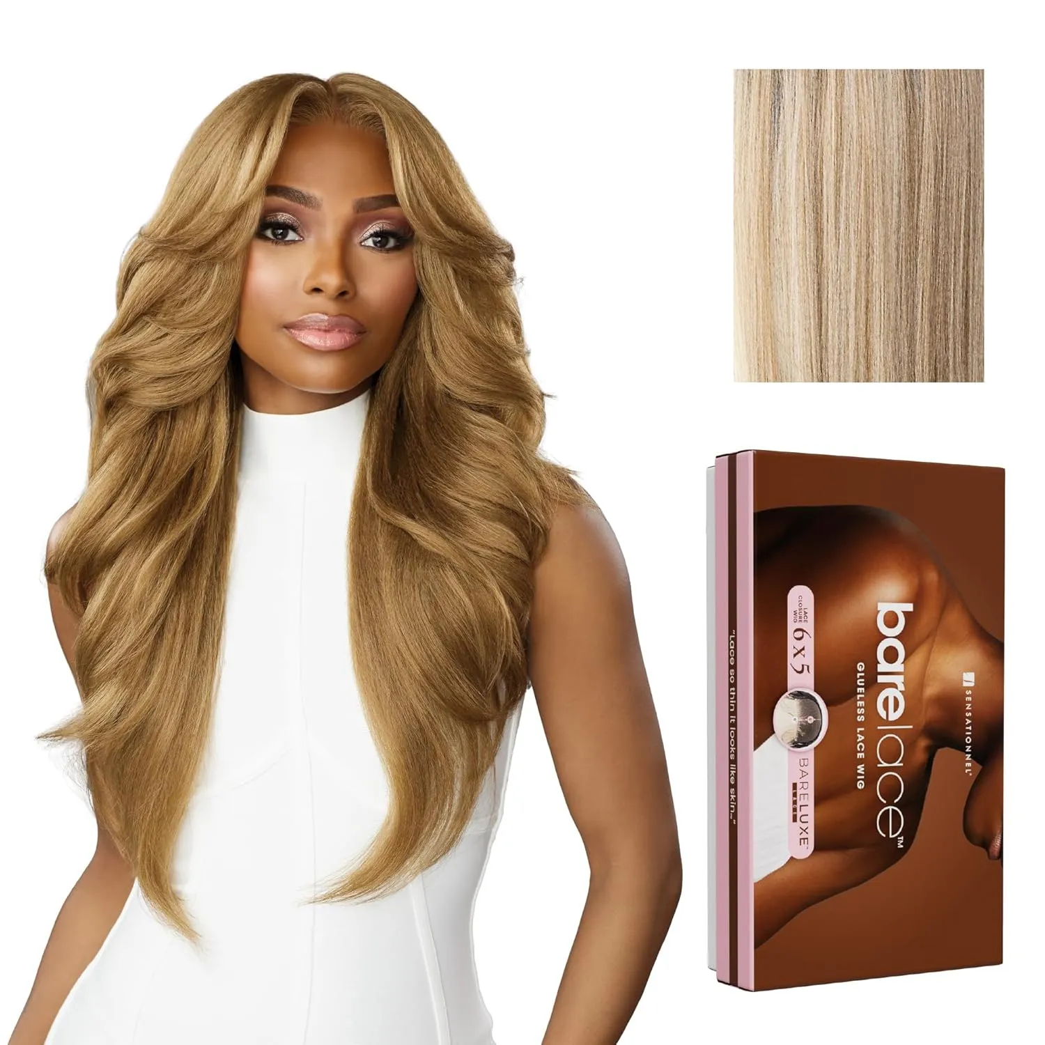 Sensationnel Bare Lace 6X5 Lacewig - Unit 3 Lacefrontal Glueless Synthetic 180 Degree Preplucked Hairline (BALAYAGEASHBLONDE)