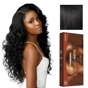 Sensationnel Bare Lace Fulllace Wig - Unit 4 Human Hair Blend All Lacefrontal Glueless Synthetic 180 Degree Preplucked Hairline (1 JETBLACK)