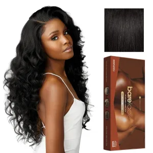 Sensationnel Bare Lace Fulllace Wig - Unit 4 Human Hair Blend All Lacefrontal Glueless Synthetic 180 Degree Preplucked Hairline (1B OFFBLACK)