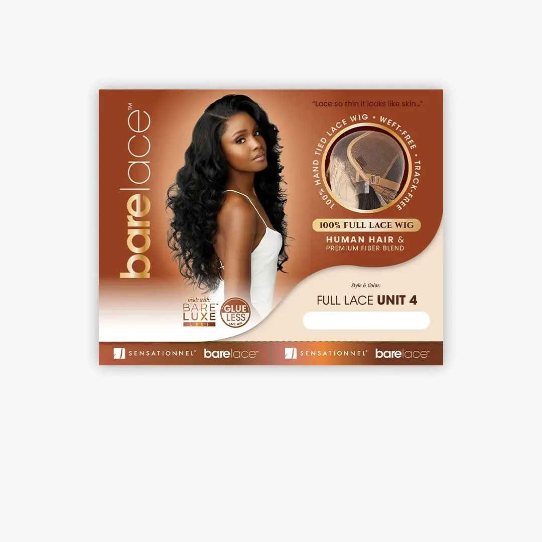 Sensationnel Bare Lace Fulllace Wig - Unit 4 Human Hair Blend All Lacefrontal Glueless Synthetic 180 Degree Preplucked Hairline (BALAYAGECARAMEL)