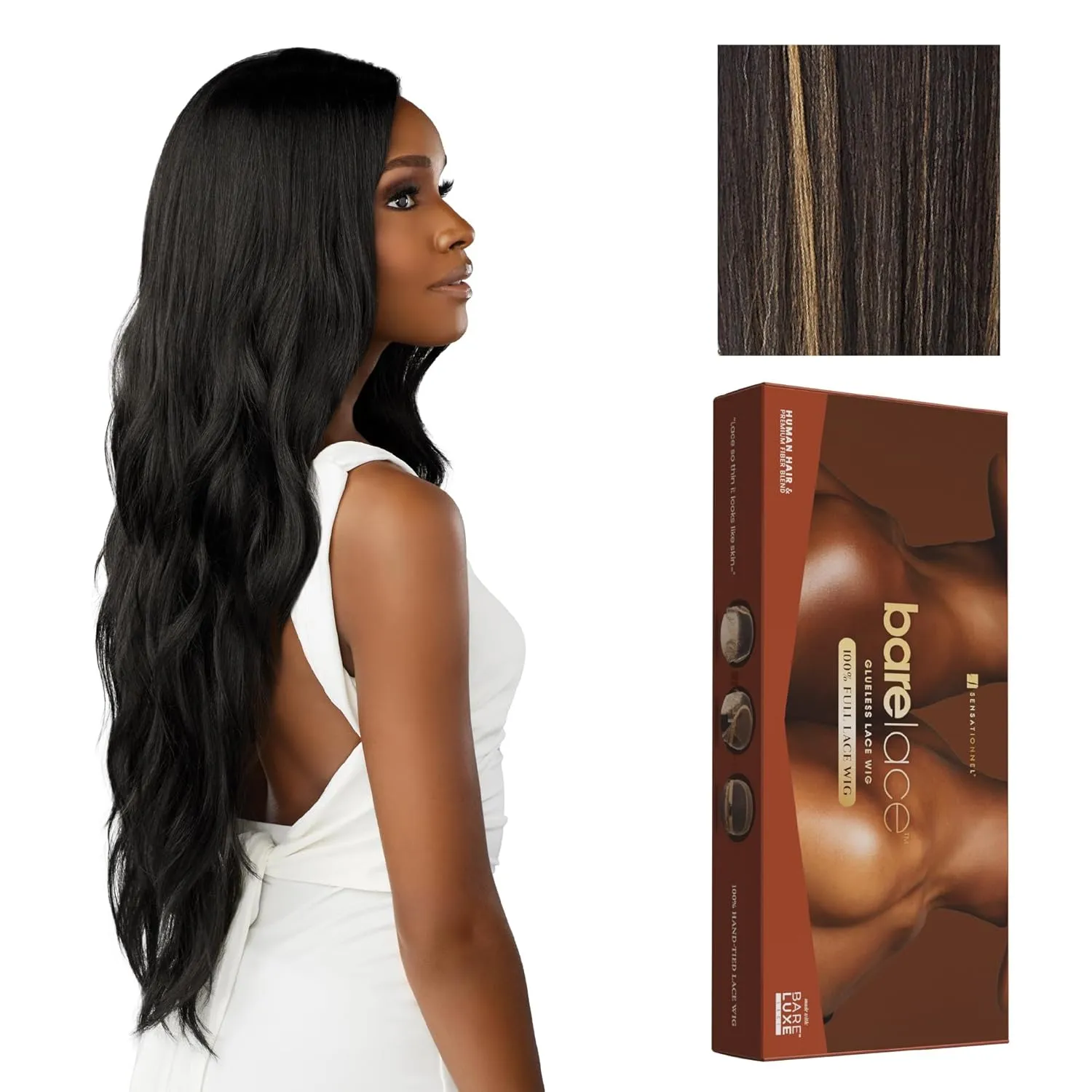 Sensationnel Bare Lace Fulllace Wig - Unit 5 Human Hair Blend All Lacefrontal Glueless Synthetic 180 Degree Preplucked Hairline (BALAYAGEGOLD)