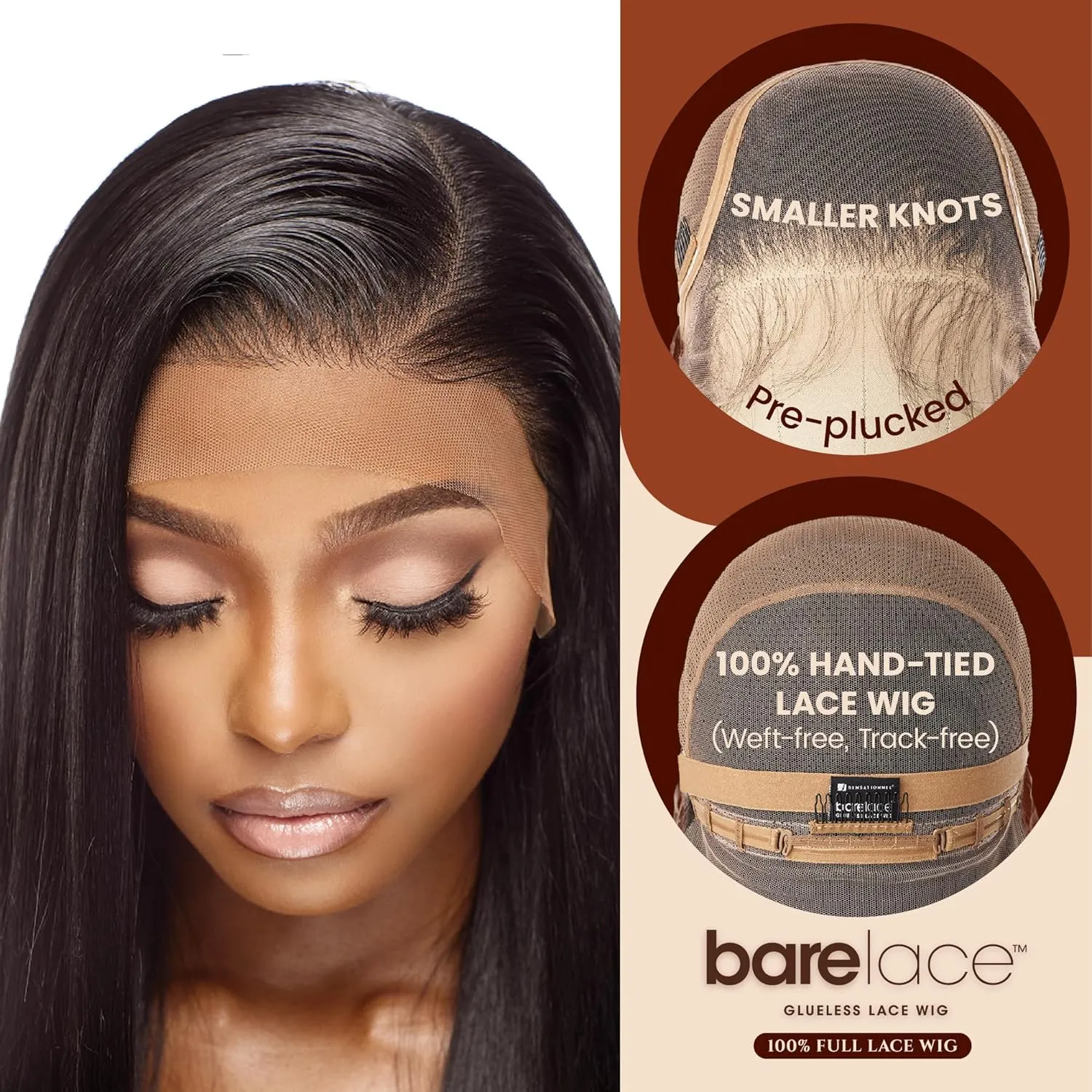 Sensationnel Bare Lace Fulllace Wig - Unit 5 Human Hair Blend All Lacefrontal Glueless Synthetic 180 Degree Preplucked Hairline (BEIGEBLONDE)