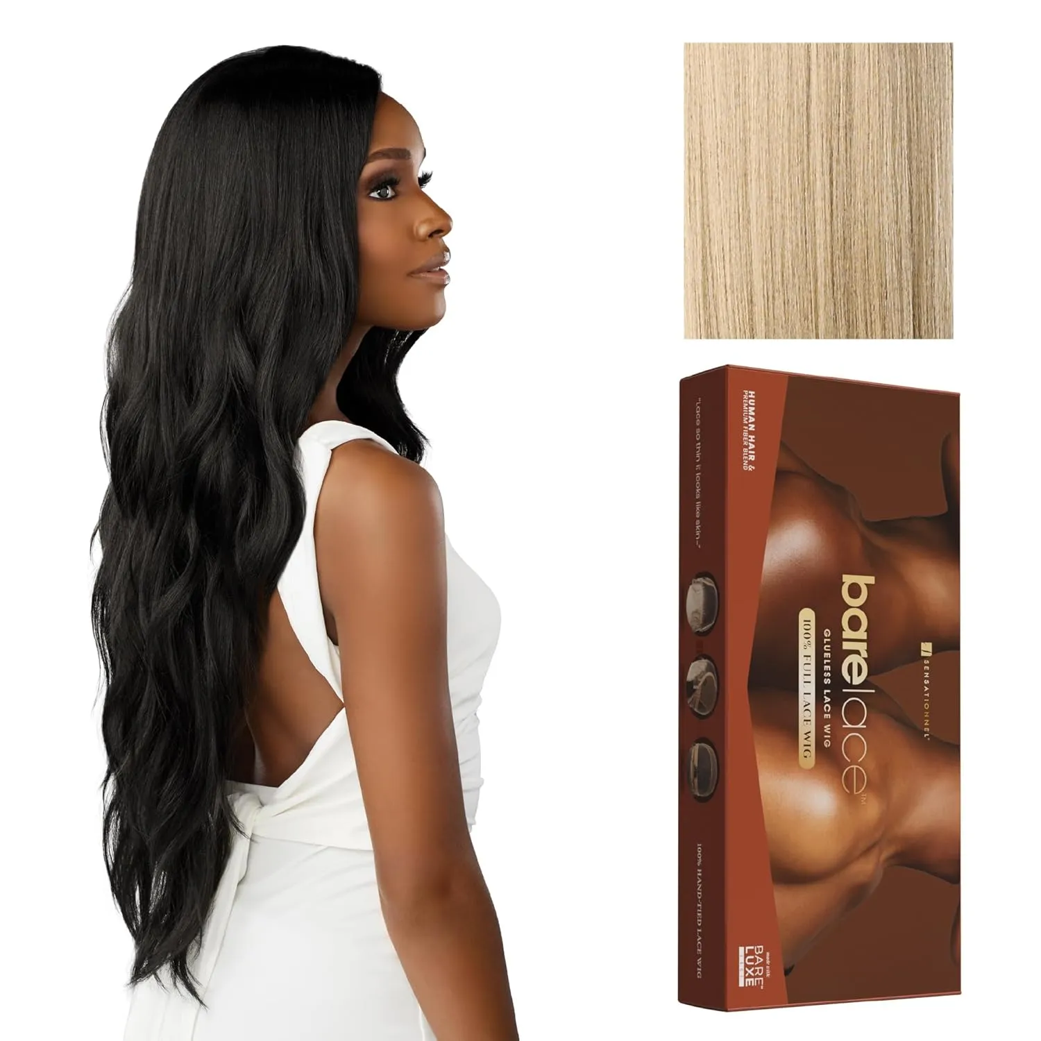Sensationnel Bare Lace Fulllace Wig - Unit 5 Human Hair Blend All Lacefrontal Glueless Synthetic 180 Degree Preplucked Hairline (BEIGEBLONDE)