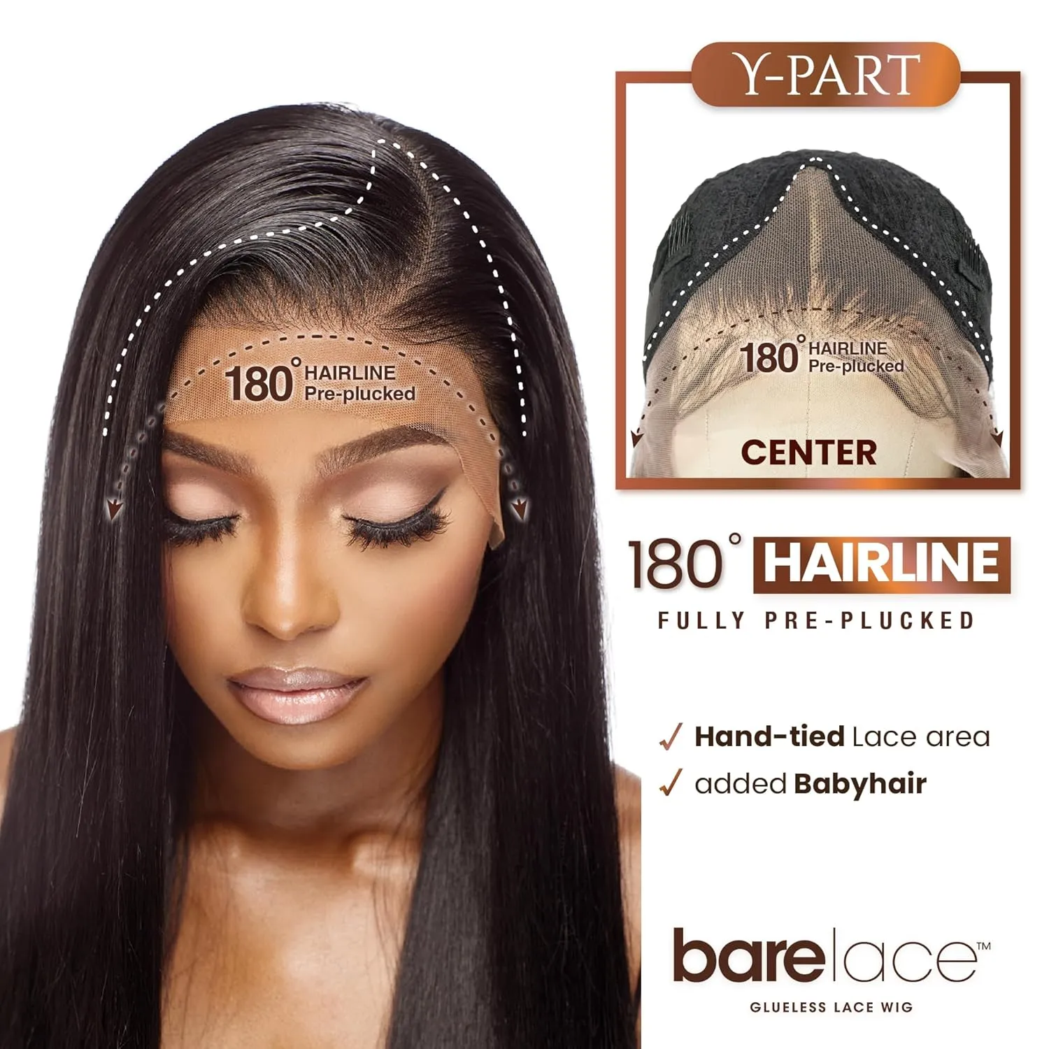 Sensationnel Bare Lace Ypart Lacewigs - Bilany Lacefront Glueless Synthetic 180 Degree Preplucked Hairline (SH/BERRY)