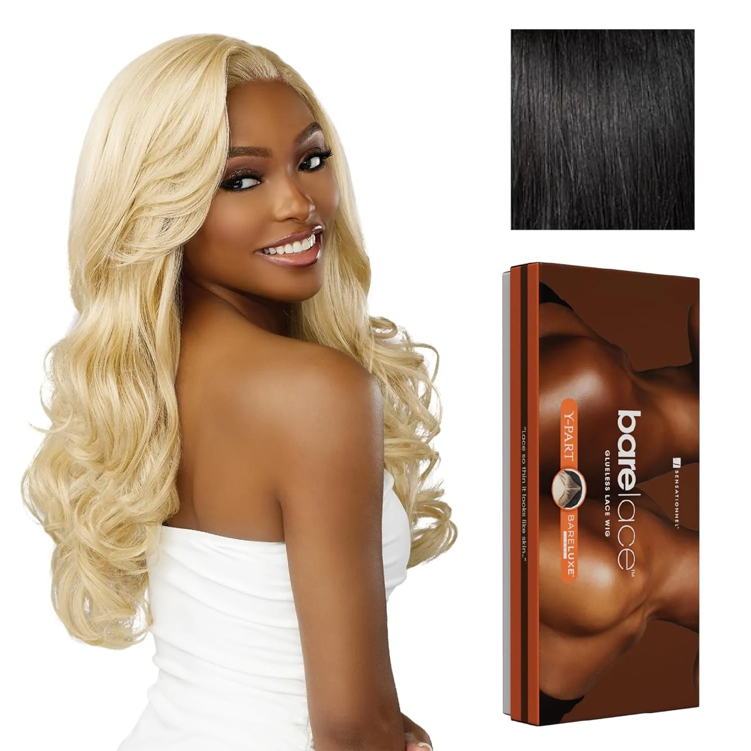 Sensationnel Bare Lace Ypart Lacewigs - Jordyn Lacefront Glueless Synthetic 180 Degree Preplucked Hairline (1 JETBLACK)
