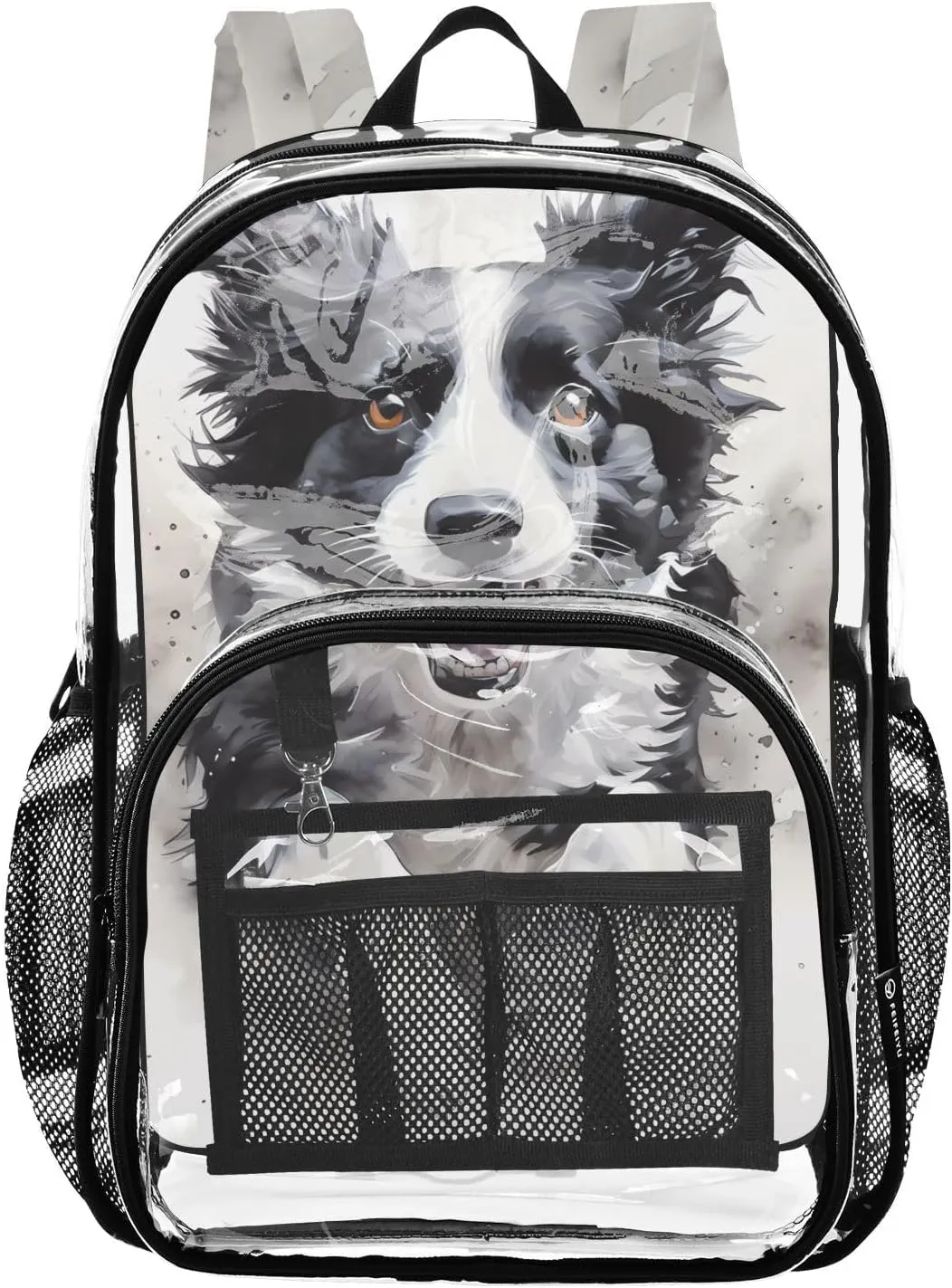 senya Transparent School Bag Excited Dog Travel Backpack With Water-Resistant PVC Plastic Clear Bagpack
