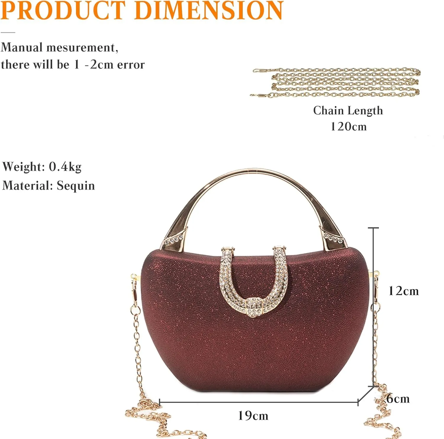 Sequin Clutch Bag for Women Rhinestone Evening Bag Sparkly Crystal Handbag Bridal Wedding Purse Glitter Shoulder Bag