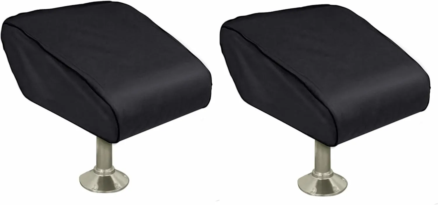 Set of 2 Boat Folding Seat Covers, High-Density Waterproof Captain's Chair Covers, Outdoor Durable Fishing Chair Covers, Black (W18xD20xH14)