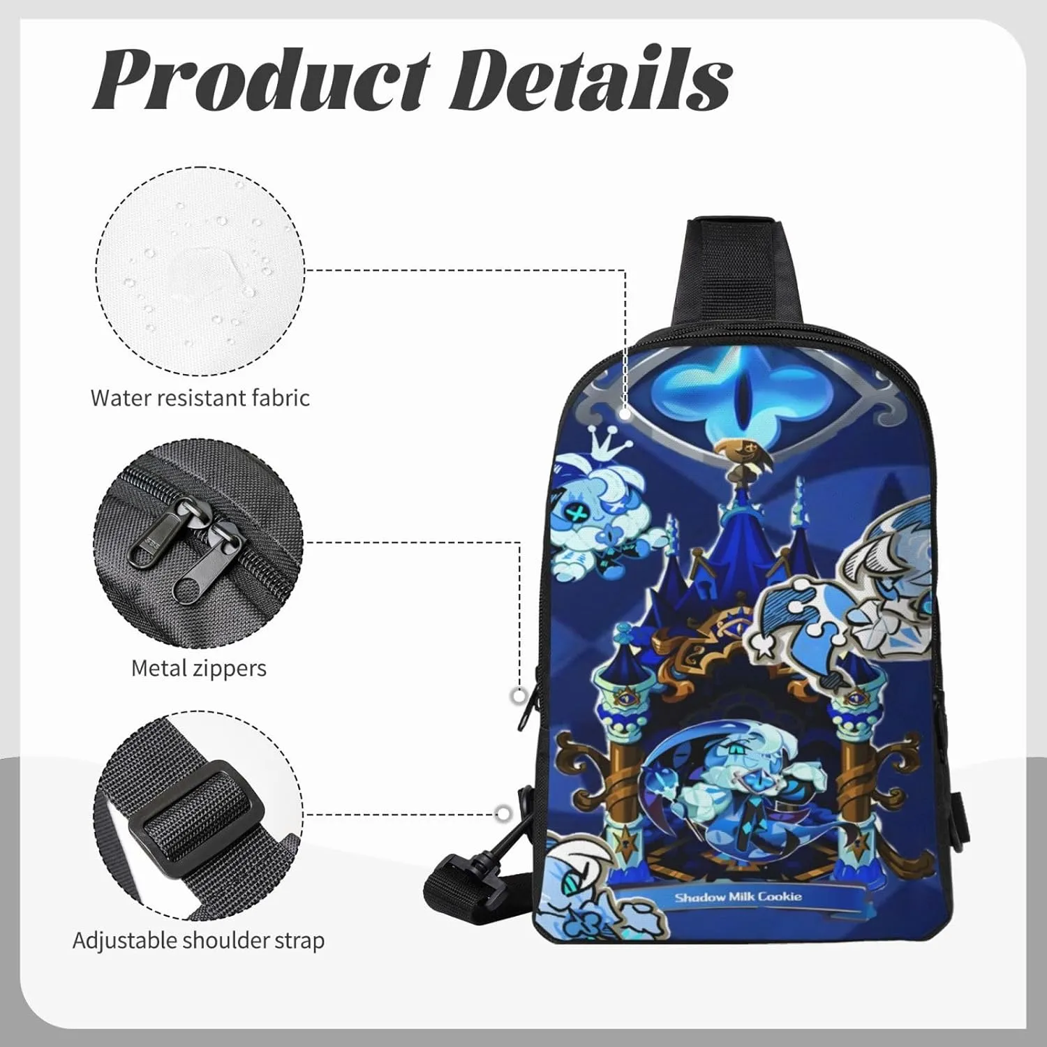 Shadow Milk Cookie Cartoon Print Children'S Sports Casual Fashion Crossbody Bag, Chest Bag