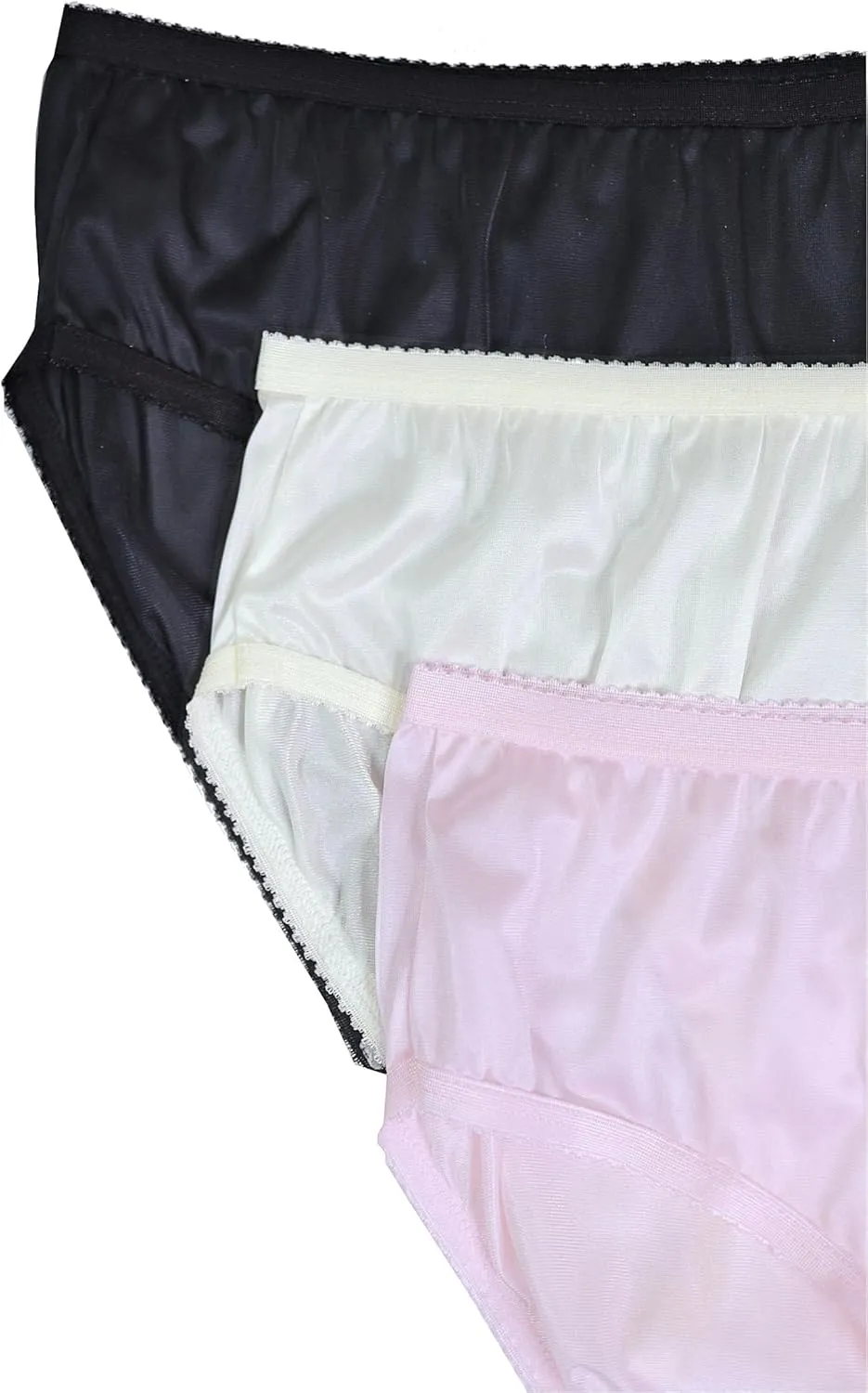 Shadowline Women's Hipster Underwear Nylon Silky Panties 3 Pack 11042