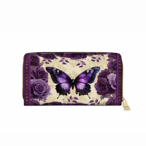 Shineful Leather Clutch Purse With Wristlet Strap Handle Antique Elegance