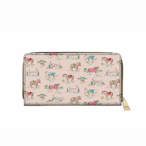 Shineful Leather Clutch Purse With Wristlet Strap Handle Horse Racing