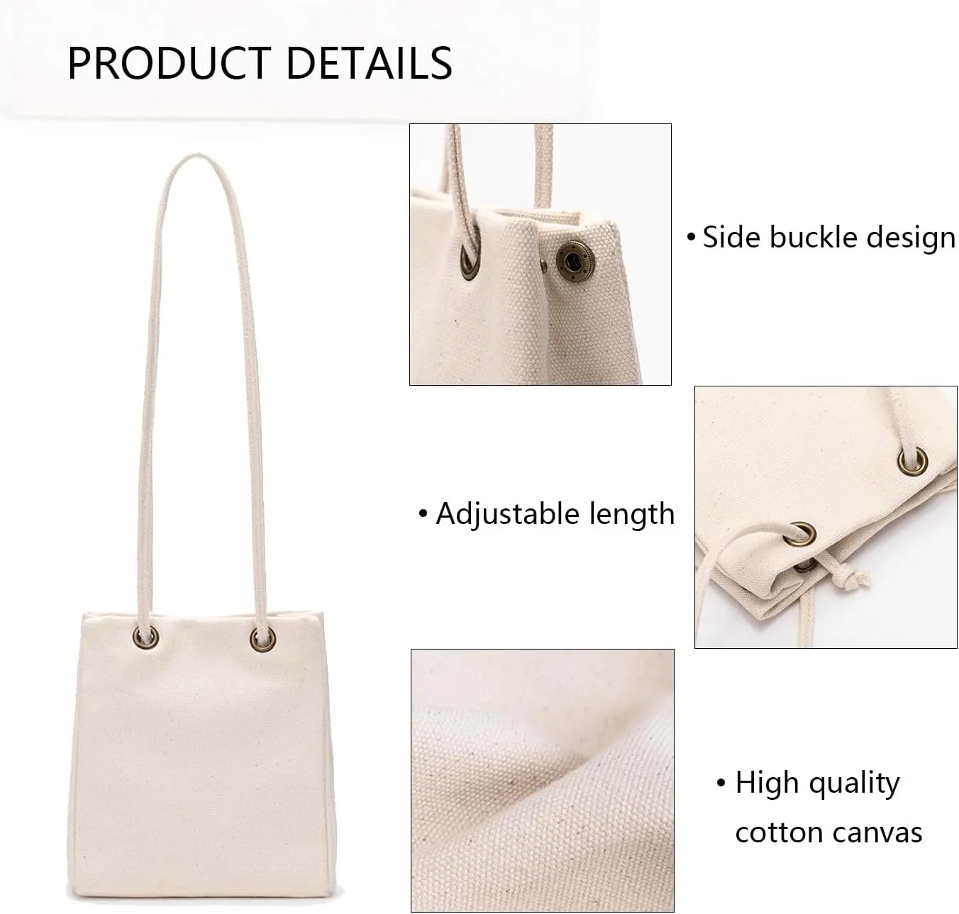 Shoulder Bag - Small Crossbody Bag with Magnetic Buckle Fastening - Lightweight and Compact