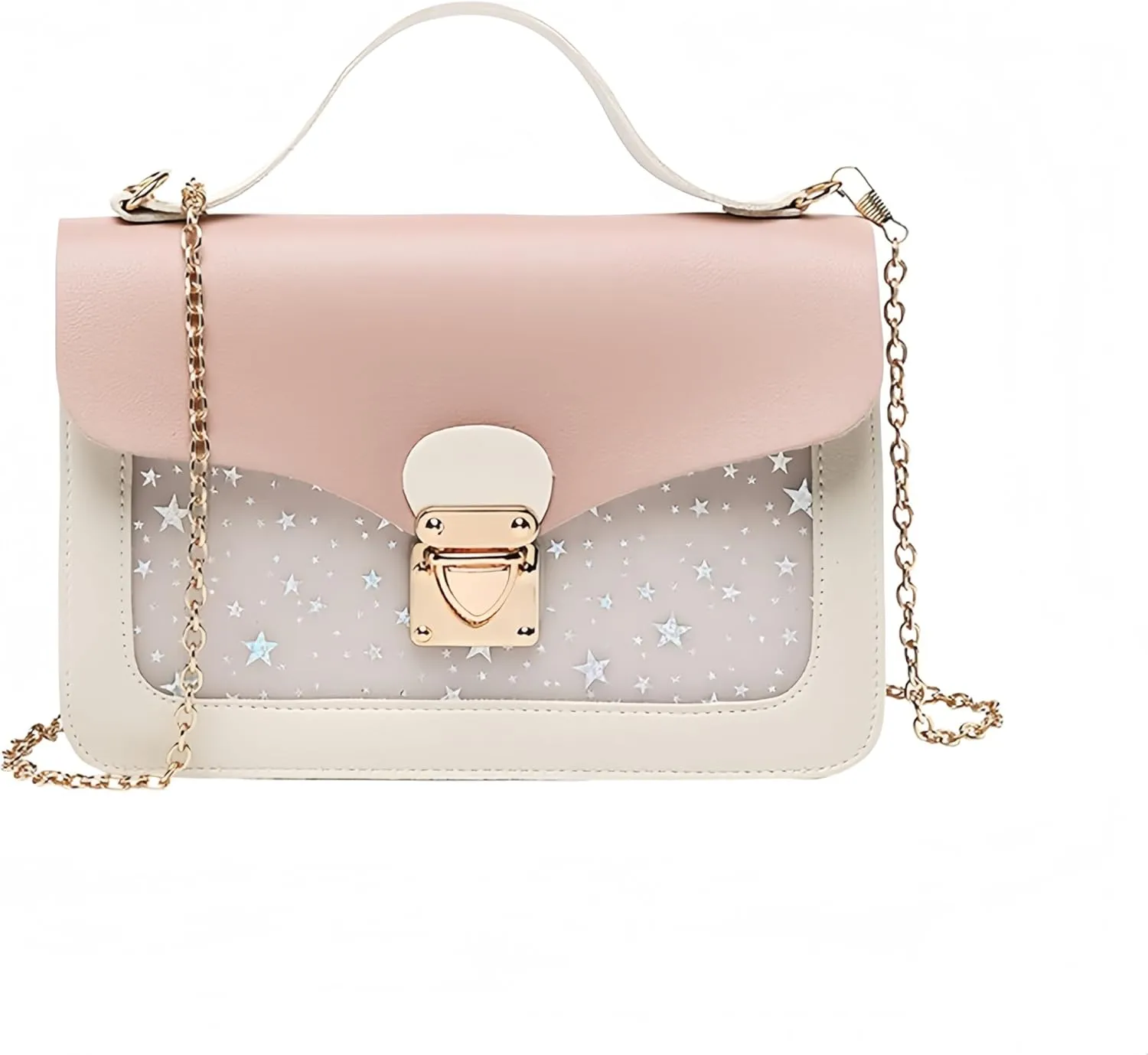 Shoulder Bag,PU Leather Fashion Princess Crossbody Bag,Chain Detachable Three-Layer Interlayer Bag