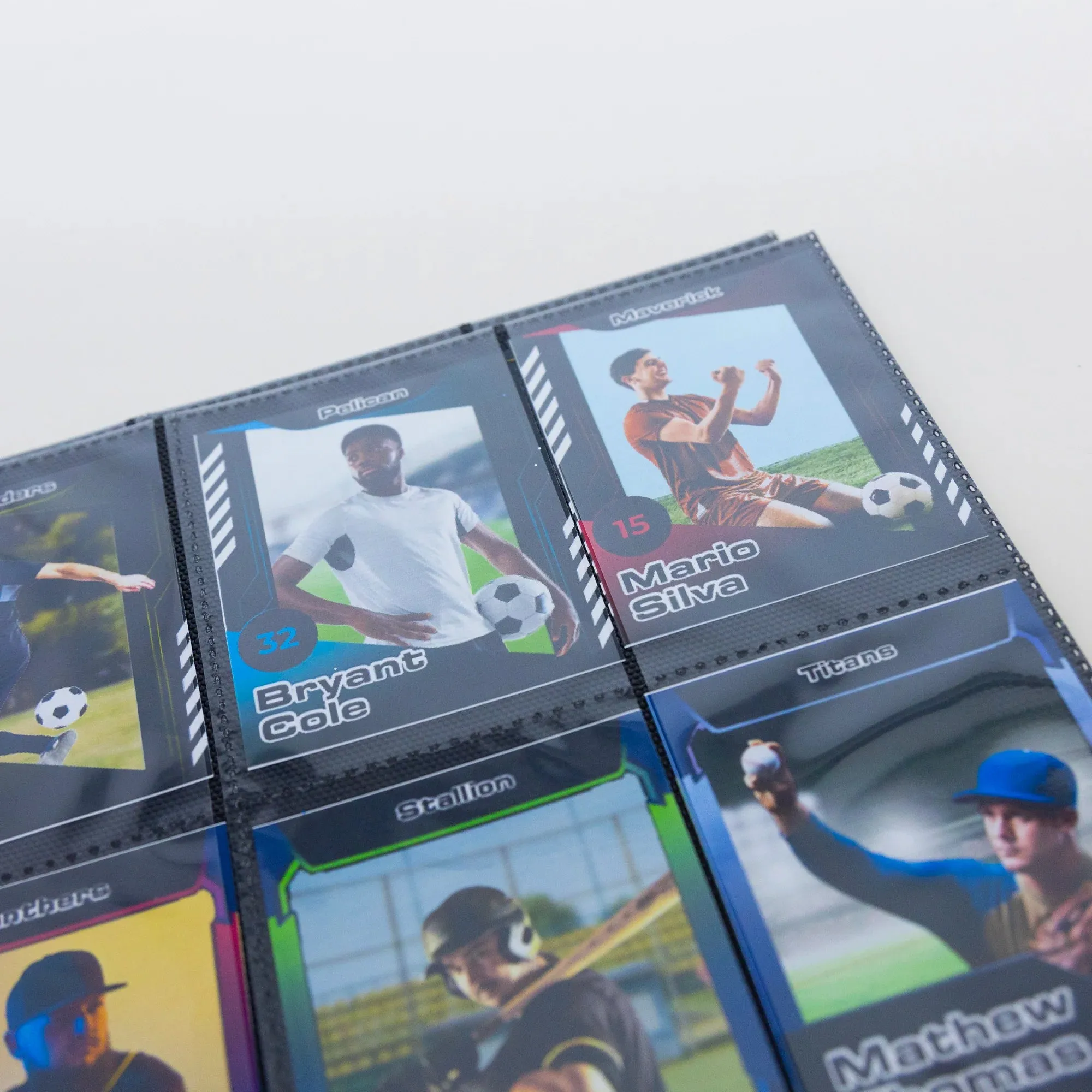 Side Loading 9-Pocket Double Sided Sports Card Holder, Pack of 100